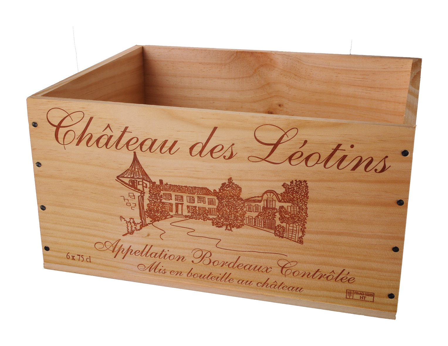 Caisse Bois 6x75cl estampillé Léotins dev.odyssee-vins.com
