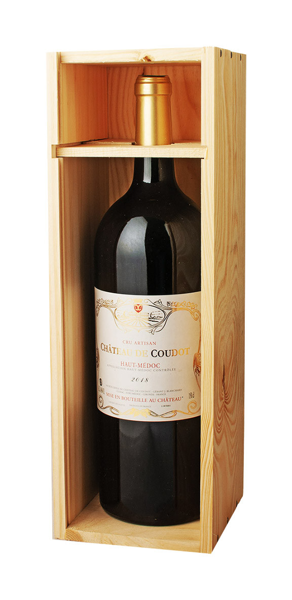 Caisse Bois Magnum Château de Coudot Haut-Médoc Cru Artisan Rouge 2018 dev.odyssee-vins.com