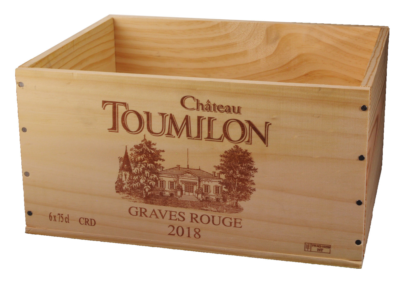 Caisse Bois 6x75cl estampillé Toumilon dev.odyssee-vins.com