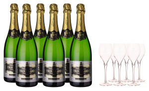 Lot de 6 Champagnes Trouillard Extra Sélection Brut 75cl + 6 verres dev.odyssee-vins.com
